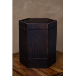 Atlanta sötétbarna, fa urna, urna, faurna, hatszög urna